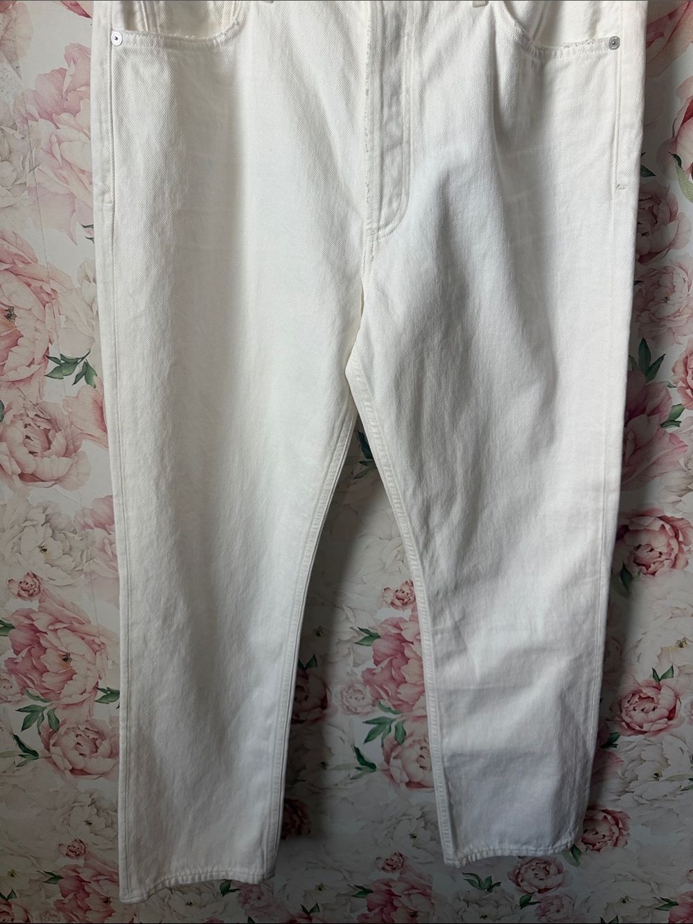 NWT Charlotte High Rise Straight In Soft White Denim Jeans Pants size 12 31 - Picture 6 of 8